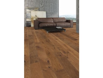 Dřevěná podlaha HARO, dub kouřený Sauvage, vzor prkno Maxim