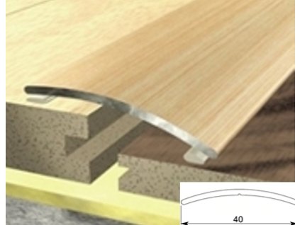 Přechodová lišta samolepící 40 x 2700 mm, hliník + pravá dřevěná dýha