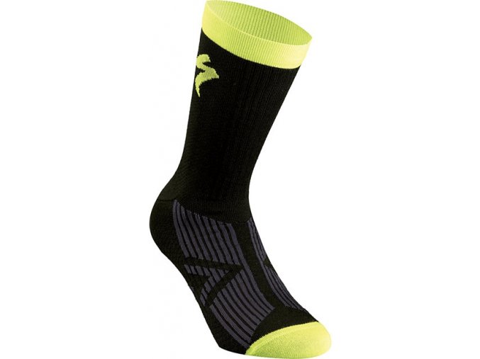 Zimní cyklistické ponožky Specialized Sl Elite Socks  Black / Neon Yellow