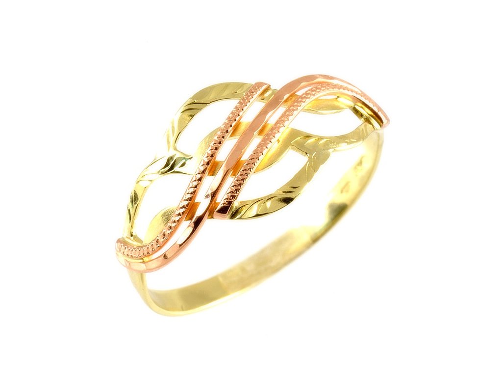 Zlatý dámský prsten červené zlato 1679 (Velikost prstenu 49)