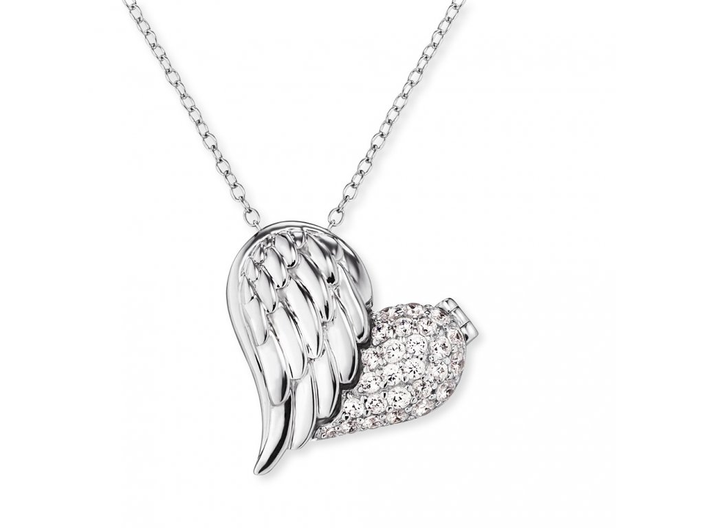 Stříbrný náhrdelník srdce Engelsrufer ERN-WITHLOVE-2Z (Délka náhrdelníku 40 cm)