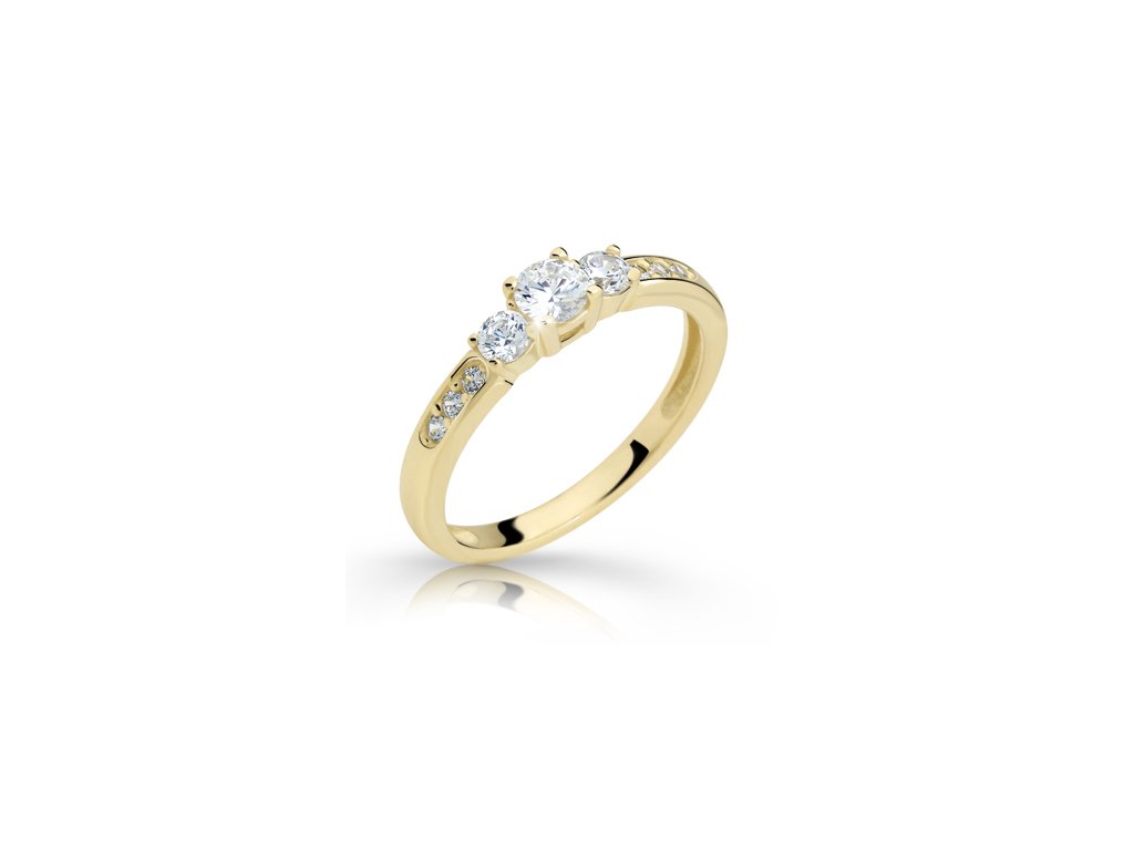 Zlatý dámský prsten se zirkony 965 (Velikost prstenu 50)