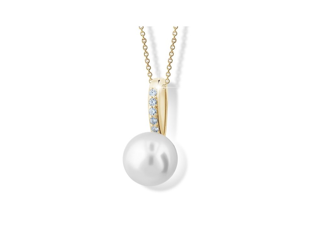 Zlatý přívěsek s perlou 1412 (Barva zlata bílá)