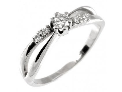 Dámský prsten s diamanty 1584 (Barva zlata bílá, Velikost prstenu 49)