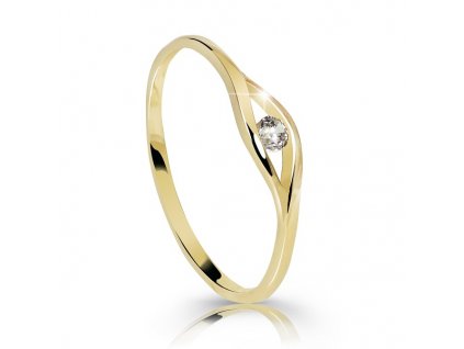 Zlatý dámský prsten se zirkonem 1877 (Velikost prstenu 50)
