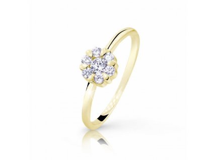 Zlatý prsten 033 s brilianty (Velikost 50, Barva zlata bílá)