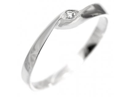 Zlatý prsten s diamantem 507 bílé zlato (Barva zlata bílá, Velikost prstenu 50)