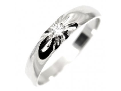 Zlatý prsten sluníčko s diamantem 1291 (Velikost prstenu 49)