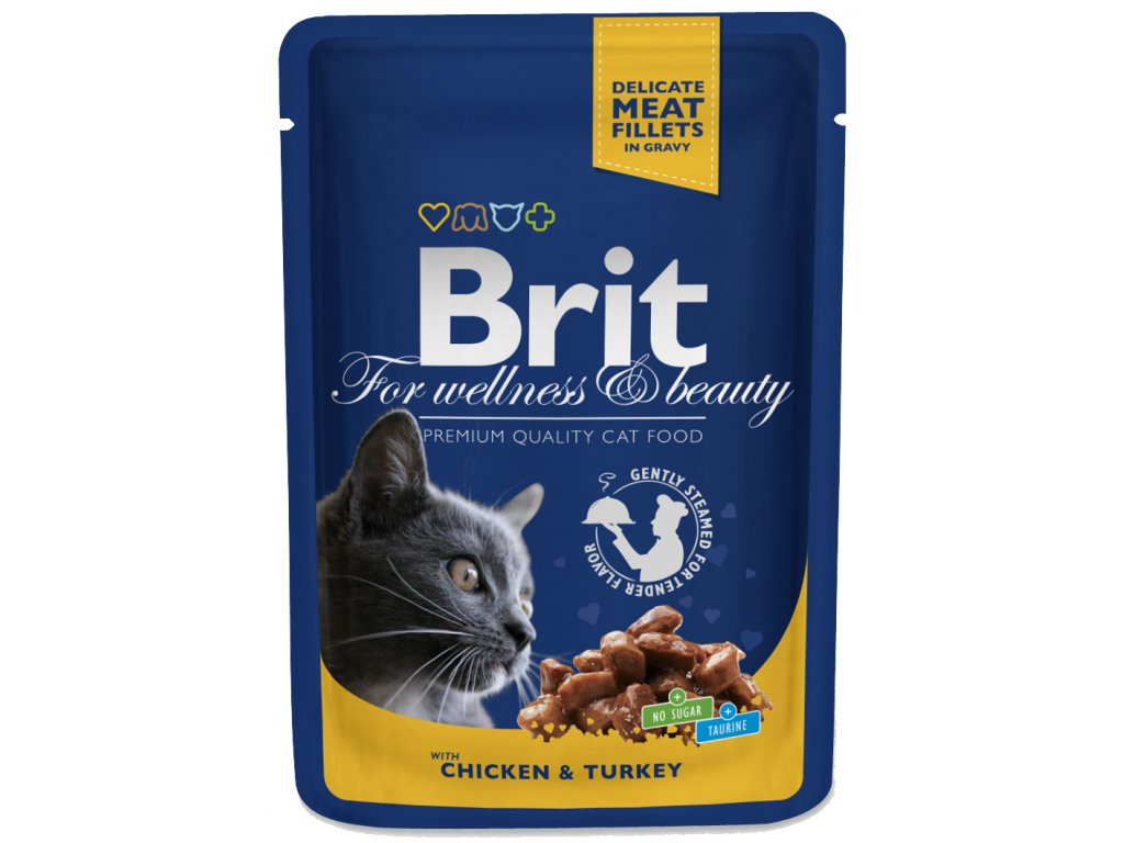 3072 brit premium cat pouches s krocanem a kurecim 100g