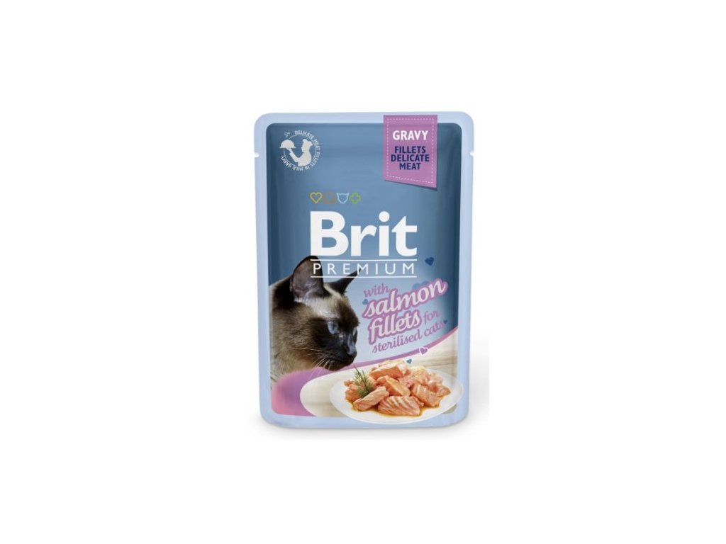 4467 brit premium cat delicate fillets in gravy salmon sterillised 85g