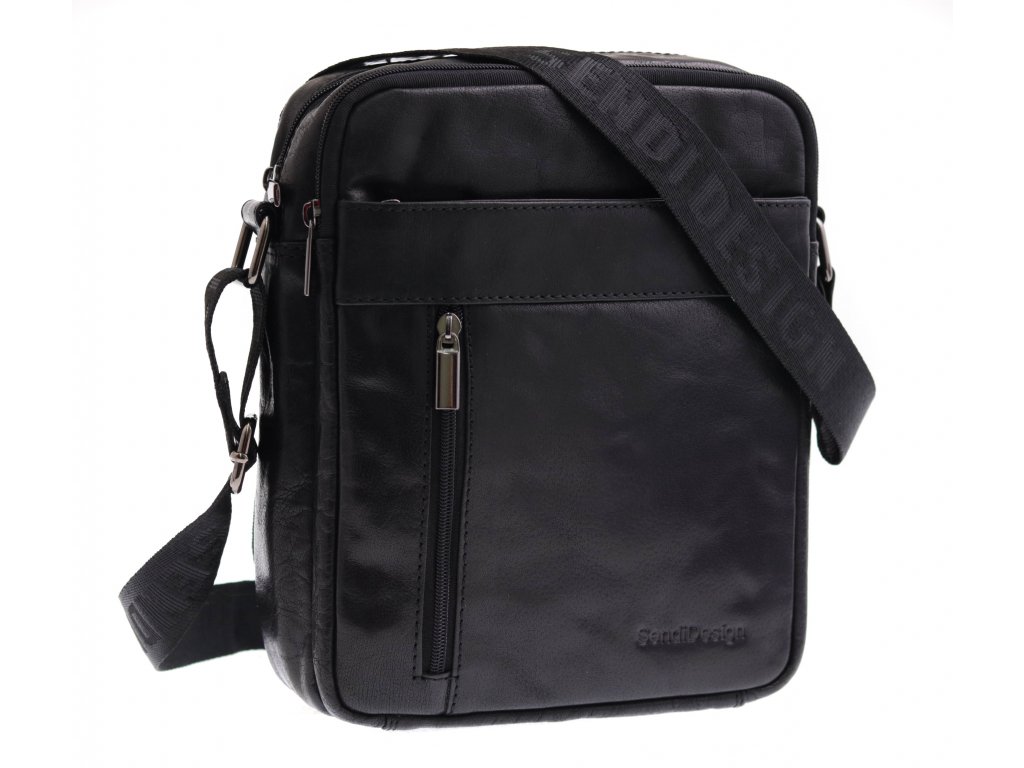 Pánská kožená taška přes rameno Sendi Design B-713 černá