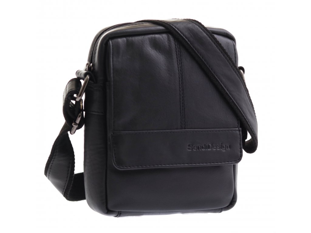 Pánská kožená taška přes rameno Sendi Design N-110 černá