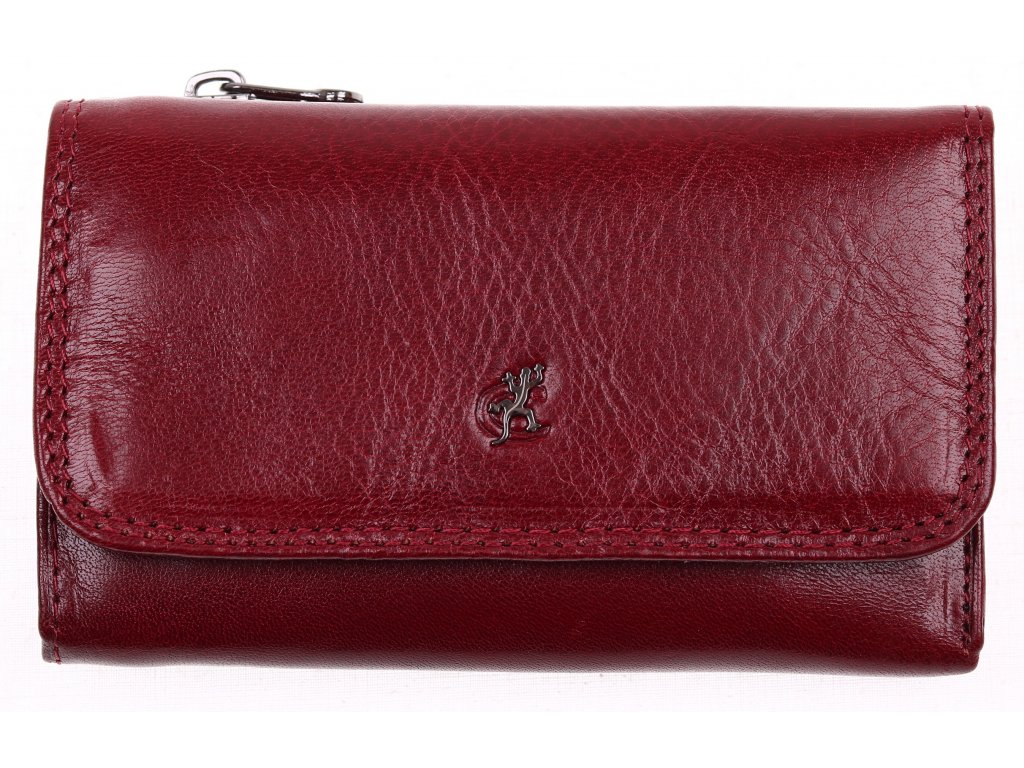 Kožená peněženka Cosset 4510 Komodo tmavě červená z kvalitní odolné kůže