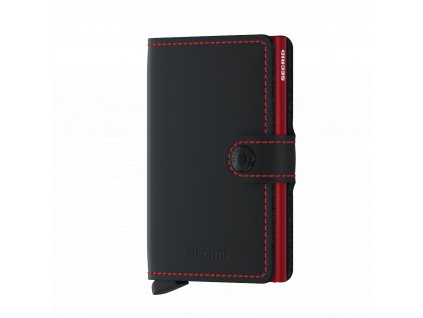 Kožené pouzdro na karty SECRID Miniwallet Matte Black-Red černá s červeným prošíváním