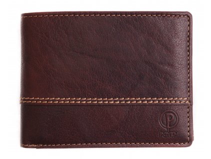 Pánská kožená peněženka Poyem 5222 tmavě hnědá