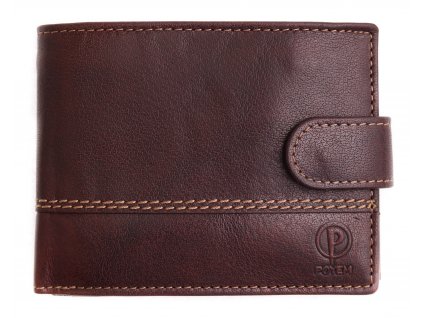 Pánská kožená peněženka Poyem 5223 tmavě hnědá