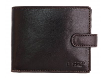 Pánská kožená peněženka Lagen E 1036/T tmavě hnědá