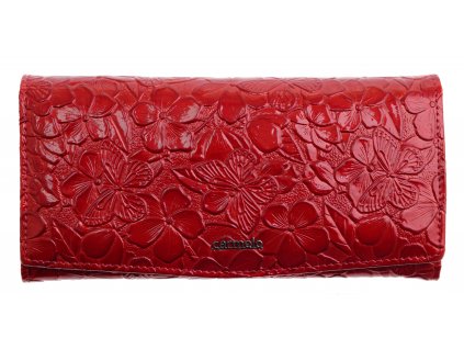 Velká dámská kožená peněženka Carmelo 2109 V Red červená