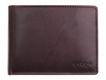 Pánská kožená peněženka Lagen V-76 tmavě hnědá