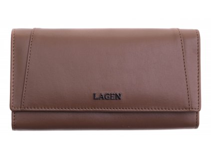 Dámská kožená peněženka Lagen BLC 5064/621 taupe hnědá