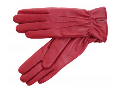 Dámské kožené rukavice Špongr TARA červené s kašmírovou podšívkou
