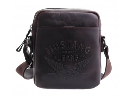 Pánská kožená taška přes rameno Mustang Bolzano tmavě hnědá