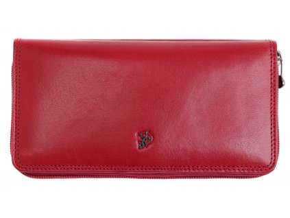 Velká kožená peněženka s organizérem Cosset 4401 Komodo Red červená