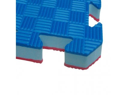 Tatami puzzle STANDARD 1m x 1m x 2cm červeno-modrá