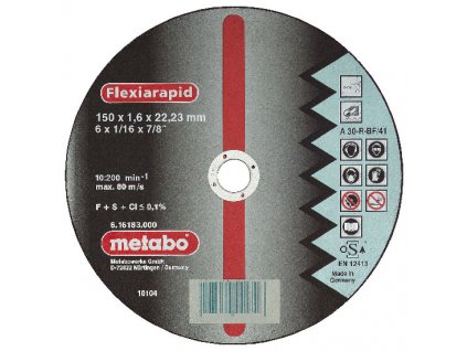 METABO - řezný kotouč - nerez - FLEXIRAPID 115x1,0x22,2mm rovný