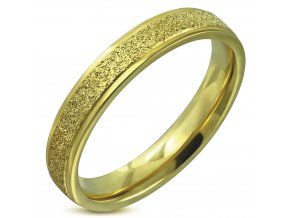 Pieskovaný prsteň z chirurgickej ocele, zlatá farba 5 mm