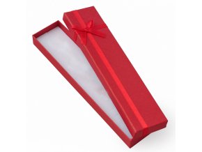 Červená darčeková krabička na náramok, červená stužka a mašľa