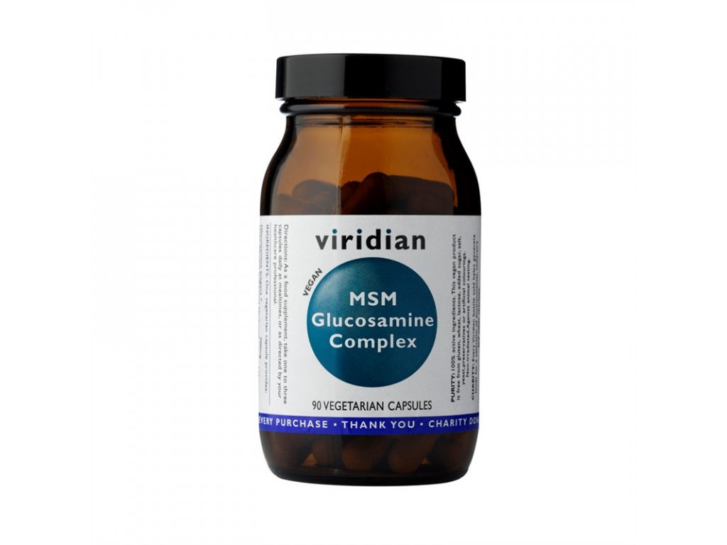 Viridian MSM Glukosamin komplex, 90 kapslí