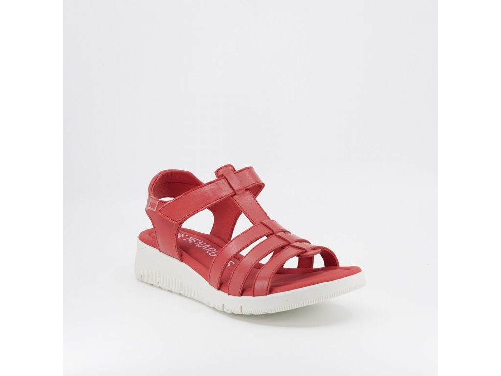 Dámská sandály na sportovně elegantní bílé podešvi v červené barvě