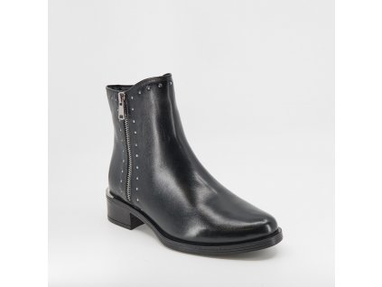 Dámská kožená kotníková obuv na zip v černé barvě STIVAL