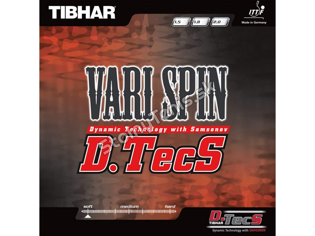 Poťah Tibhar Vari Spin D.TecS (Poťah farba čierny / BLACK, Hrúbka špongie 2,0 mm)