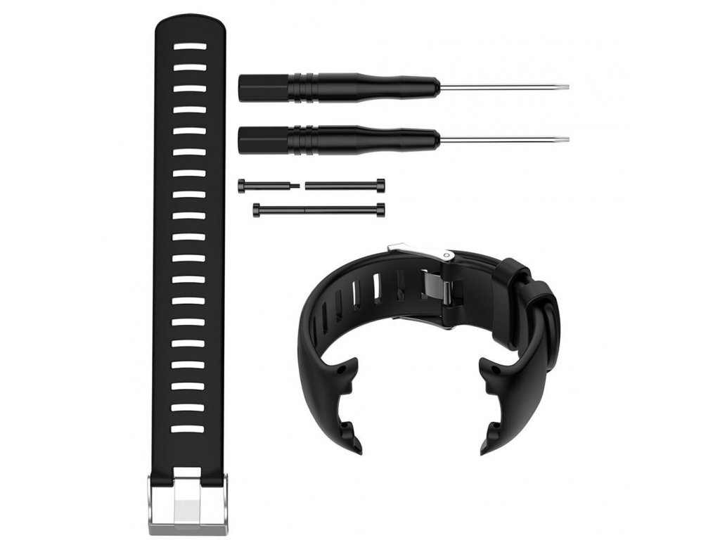 Black sport silicone replacement watch band wa variants 1