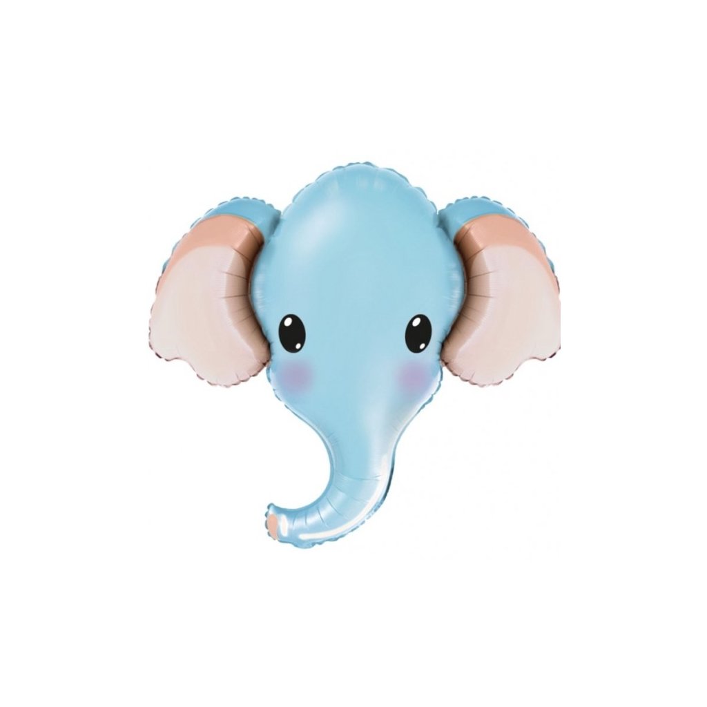 Balónek fóliový Hlava slona světle modrá 81 x 99 cm