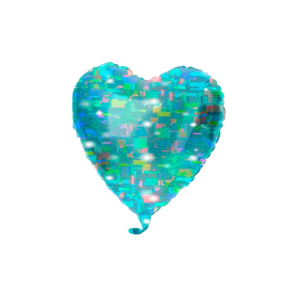 Balónek fóliový Srdce tyrkysové Galactic Aqua 61 cm