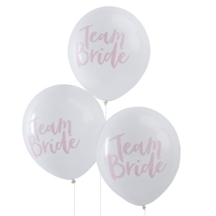 Balonky latexové s růžovým nápisem Team Bride 30cm 10ks