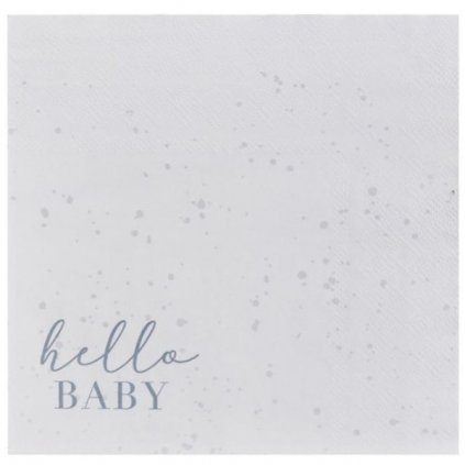 Ubrousky papírové - Baby shower  Hello Baby 16,5 x 16,5 cm 16 ks