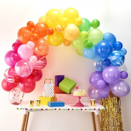 Balonkový set na výrobu balonkového oblouku (girlandy) duhový