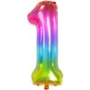Balónek fóliový číslice 1 duhová Rainbow 86 cm