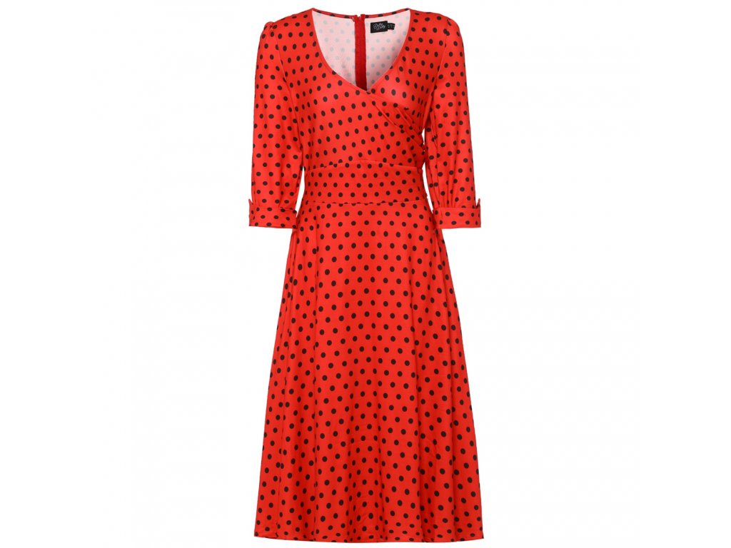 Katherine Red Black Polka Dot Swing Dress 1