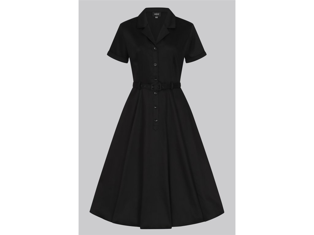 Caterina Plain Swing Dress Black 1