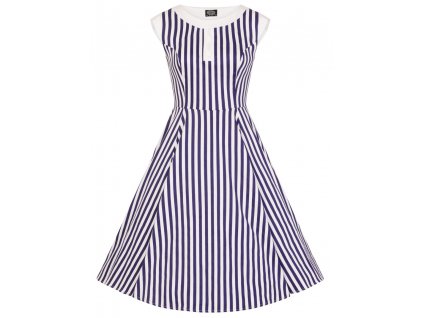 Blue Stripe Hepburn Dress 3