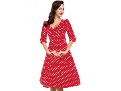 Katherine Red Polka Dot Swing Dress 6
