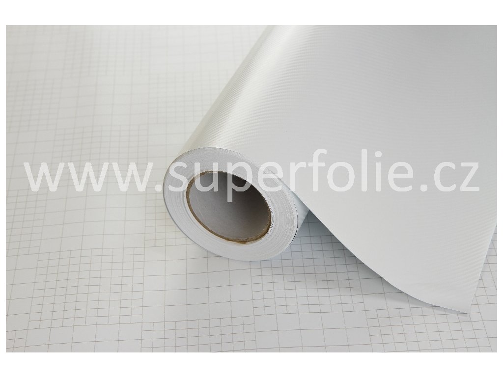 Superfolie - Bílá 4D karbonová s kanálky