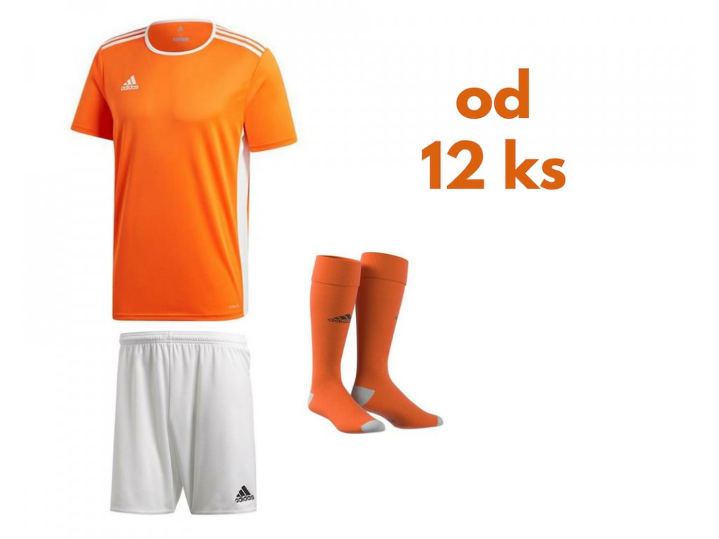 Futbalová sada Adidas Entrada 18 pre celé mužstvo, od 12 ks, oranžová