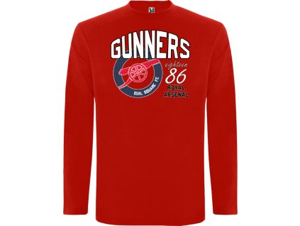 Pánske tričko dlhý rukáv gunners, červené