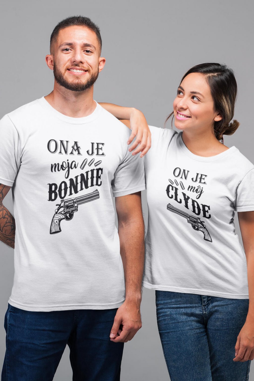 Tričká pre páry Bonnie a Clyde